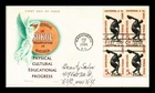 DR JIM STAMPS US COVER SOKOL CENTENNIAL FDC BLOCK OF 4 JACKSON CHICKERING