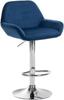 Barhocker Braga Samt Chrom Blau