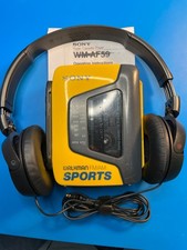 Sony Walkman WM-AF59 Sports Cassette Player FM/AM Radio Auto Reverse Yellow