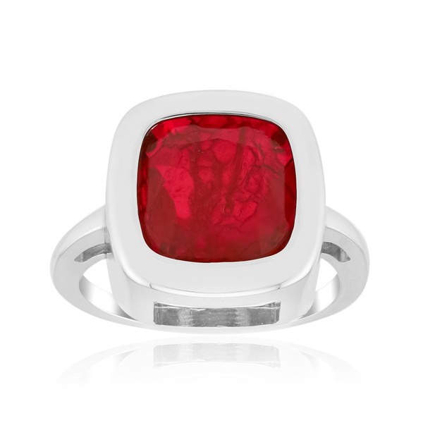 Cavill Ring 925 Silber Roter Pastellquarz 2,97Ct Damen Echtschmuck- Echtschmuck-image