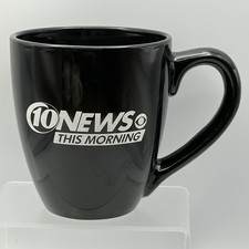 10 News CBS This Morning White Logo Black Coffee Mug Ceramic Tampa Bay WTSB FL 10 News CBS This Morning White Logo Black Coffee Mug Ceramic Tampa Bay WTSB FL