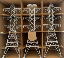O SCALE ELECTRICAL TOWERS 3 PACK PRE-BUILT! O GAUGE TRAIN LAYOUT ACCESSORY