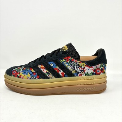 Adidas Gazelle 8.5 Bold Liberty London Floral Black Platform Sneakers JI2572
