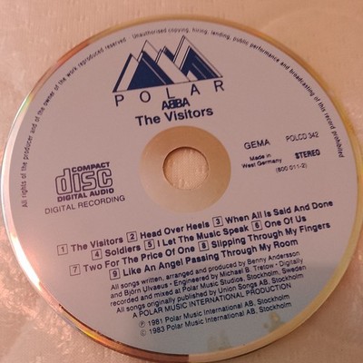 Extremely Rare ABBA The Visitors CD 1983 Polar West Germany Blue Face POLCD 342