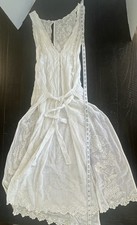 FARM Rio White Mesh Fishnet Swim Cover-Up Dress Women's Size L Crochet Look Boho