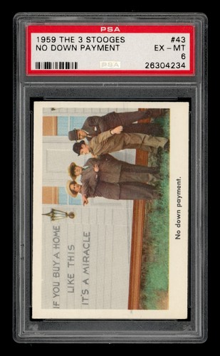 1959 The 3 Stooges Set-Break # 43 No Down Payment PSA 6 EX-MT