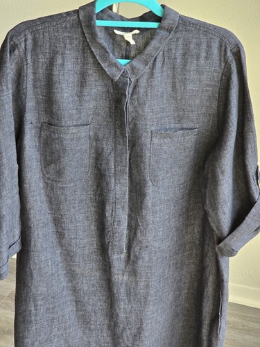 Eileen Fisher Women's Dark Gray 100% Organic Linen Sheath Dress. Sz L - Bild 11 von 11