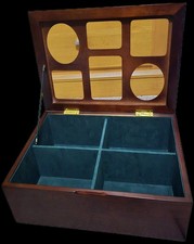 Bombay Company wooden jewelry/keepsake box with a glass photo-frame lid