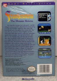 Frankenstein The Monster Returns (Nintendo NES) Complete Box CIB Authentic Rare