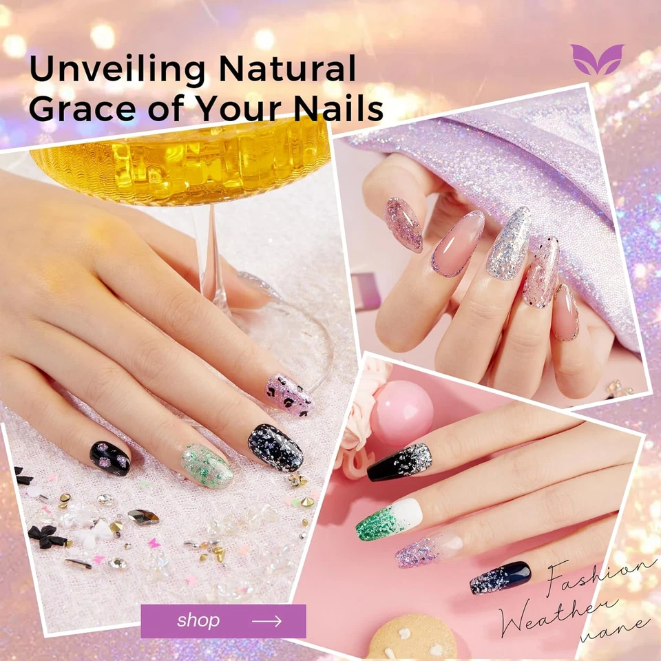 Juego de esmalte de uñas brillante: esmalte de uñas holográfico de confeti de 6 colores para hágalo usted mismo Enthu Foto 3 de 4