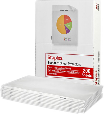 Staples Sheet Protectors, 8.5'' X 11''   Top-Loading Clear Page Protectors, 2.4 Mi