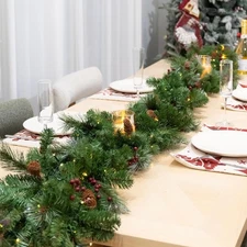 9ft Carolina Pine Christmas Garland with Free LED Lights Indoor Outdoor Decor