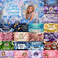 1PC Personalized Birthday Hanging Banner Custom Photo Name Wall Tapestry Party