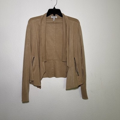 Sofia Jeans by Sofia Vergara Tan Brown Front Jacket - Women's Size L