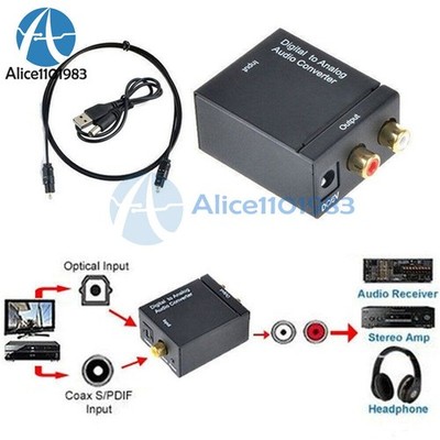 Optical Coaxial Toslink Digital to Analog Audio Converter Adapter   3.5mm *hu