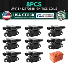 UF413 8PCS Ignition Coils For Chevy Silverado 1500 Cadillac GMC 5.3L 6.0L 6.2L