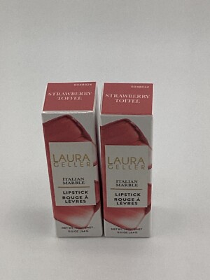 (2) Laura Geller Italian Marble Lipstick 0.12 oz(Strawberry Toffee) New in box!