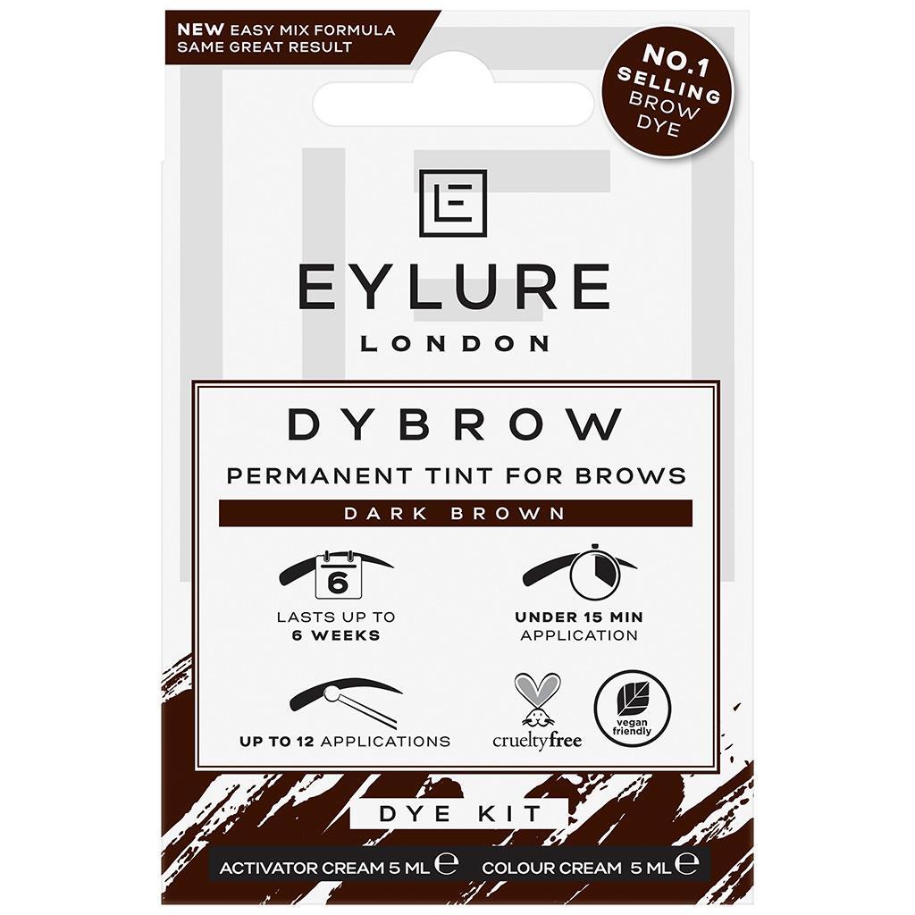 Eylure Dybrow Dark Brown - Permanent Tint For Brows, Home Eyebrow Dye Kit