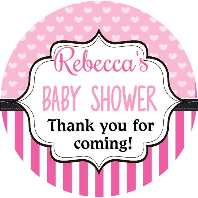 PERSONALISED GLOSS BABY SHOWER CHRISTENING STICKERS BLUE OR PINK PERSONALISED GLOSS BABY SHOWER CHRISTENING STICKERS BLUE OR PINK
