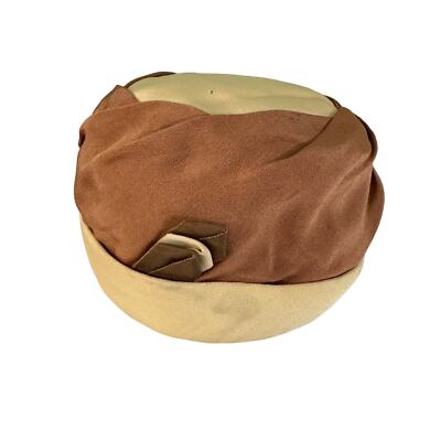 Vintage Turban Hat Mens 22'' Tan Brown Wide Twist Band Mesh Lined