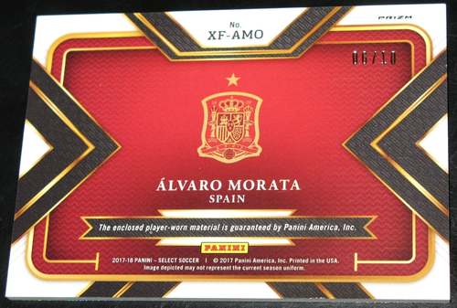 2017-18 Panini Select Alvaro Morata X-Factor Memorabilia GOLD # 06/10 Prizm - Picture 2 of 3