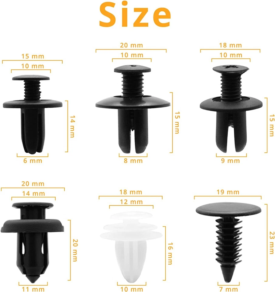 para Subaru 100 piezas clips de capó de parachoques retenedor remache sujetador guardabarros pasador EE. UU. Foto 2 de 4