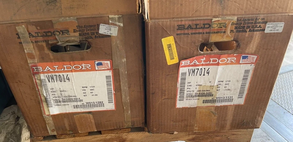 BALDOR 1HP EXPLOSION PROOF MOTOR 1725 RPM 208-230/460 V FRAME 56C VM7014 - Image 4 of 4