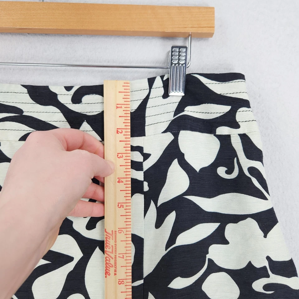 Falda Chicos Mujer 2.5 Negra Blanca 14 Lino Seda Línea A Hasta la Rodilla Informal Foto 4 de 4