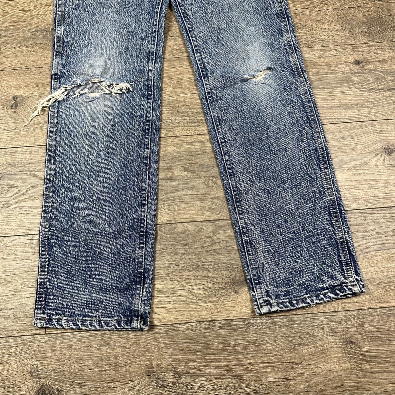 Vintage Lee Jeans Mens 30x32 Acid Wash Stone Wash Pants Blue Distressed thumbnail 3