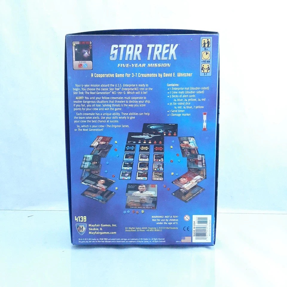 Star Trek Five Year Mission 4139 Completo 2015 Mayfair Juego de Mesa Juegos Juego ha Foto 2 de 2