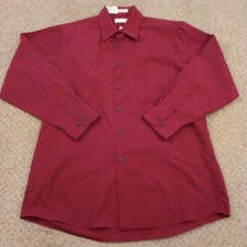 Van Heusen Shirt Mens Large Red Long Sleeve Button Up