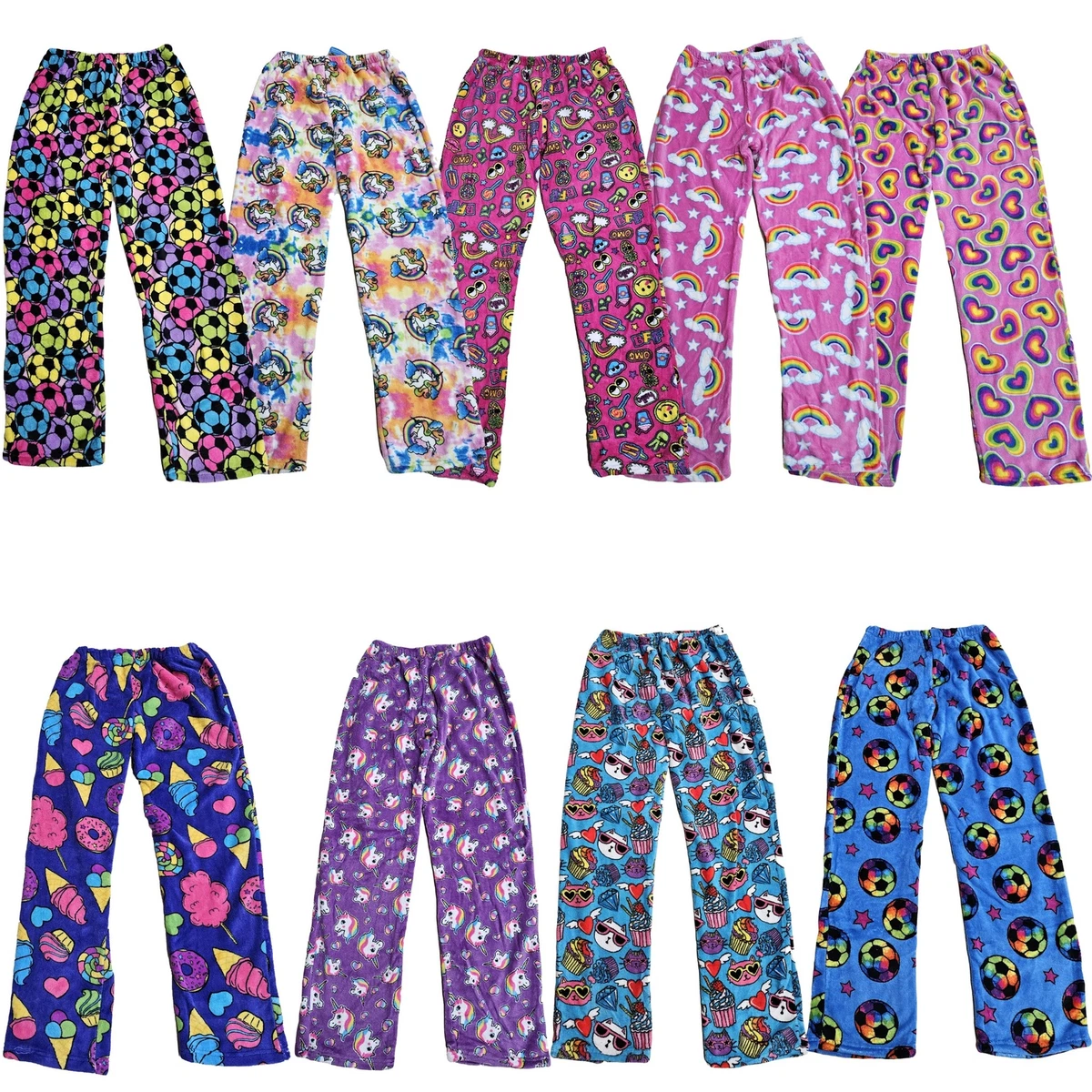 Women Pajama Pants Junior Small Plush Fleece Jogger Fuzzy Girl PJ Sleepwear