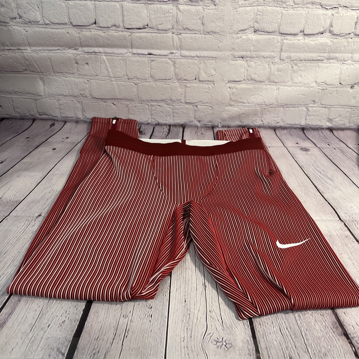 Nike Pro Elite Official USA Racing Tights Pants Red AO8491