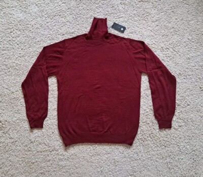 2x Kitaro Herren Feinstrick Rollkragen Pullover Gr M 48 50 L Merino Wolle Rot 