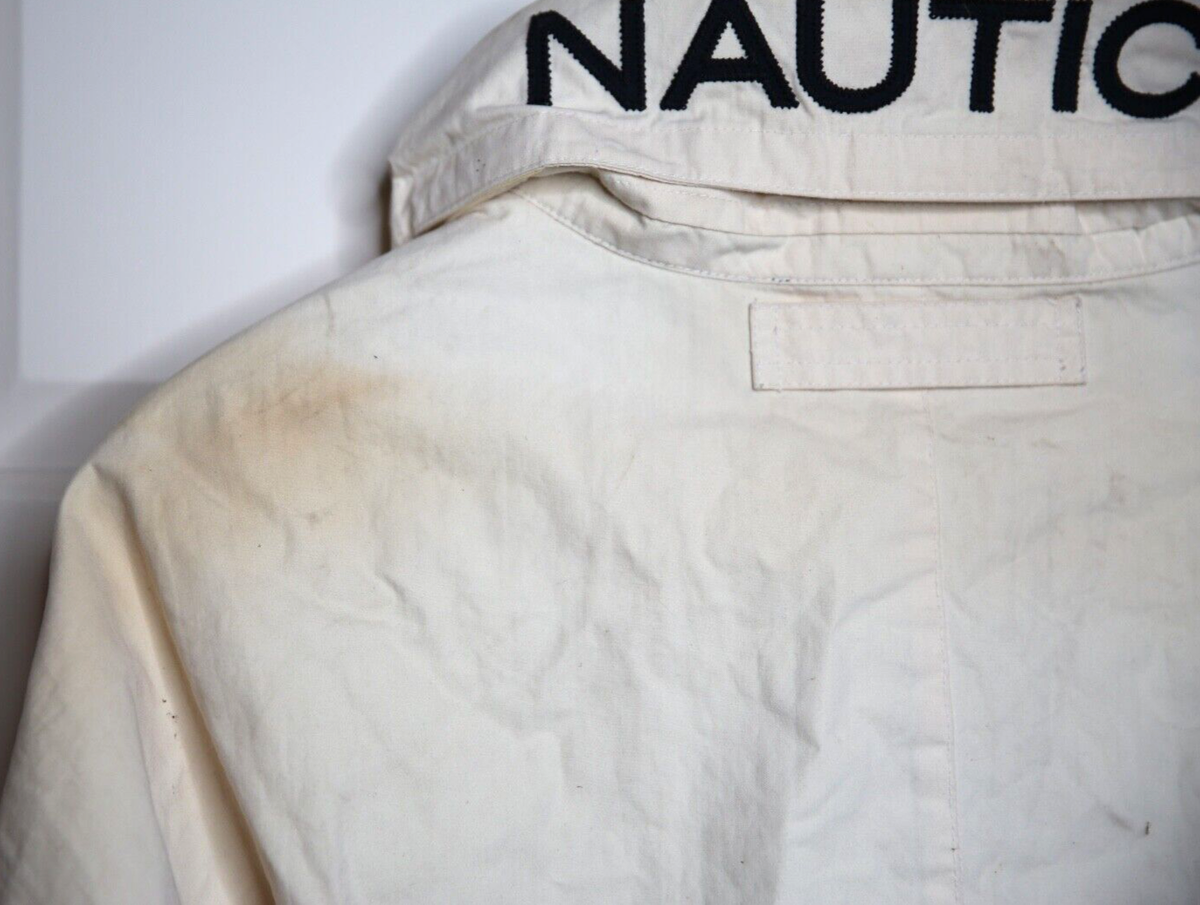 Vintage Nautica NS-83 Sailor Jacket Navy Red White Mens L Sailing 
