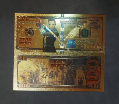 REY: Star Wars Galaxy; .9999 GOLD Plated Note; Comes with display holder