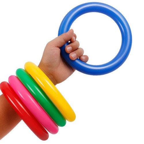 Children Rope Hoop Quoits Fun Ring Toss Outdoor Game Set Puzzle Interactive Toy - Picture 8 of 9