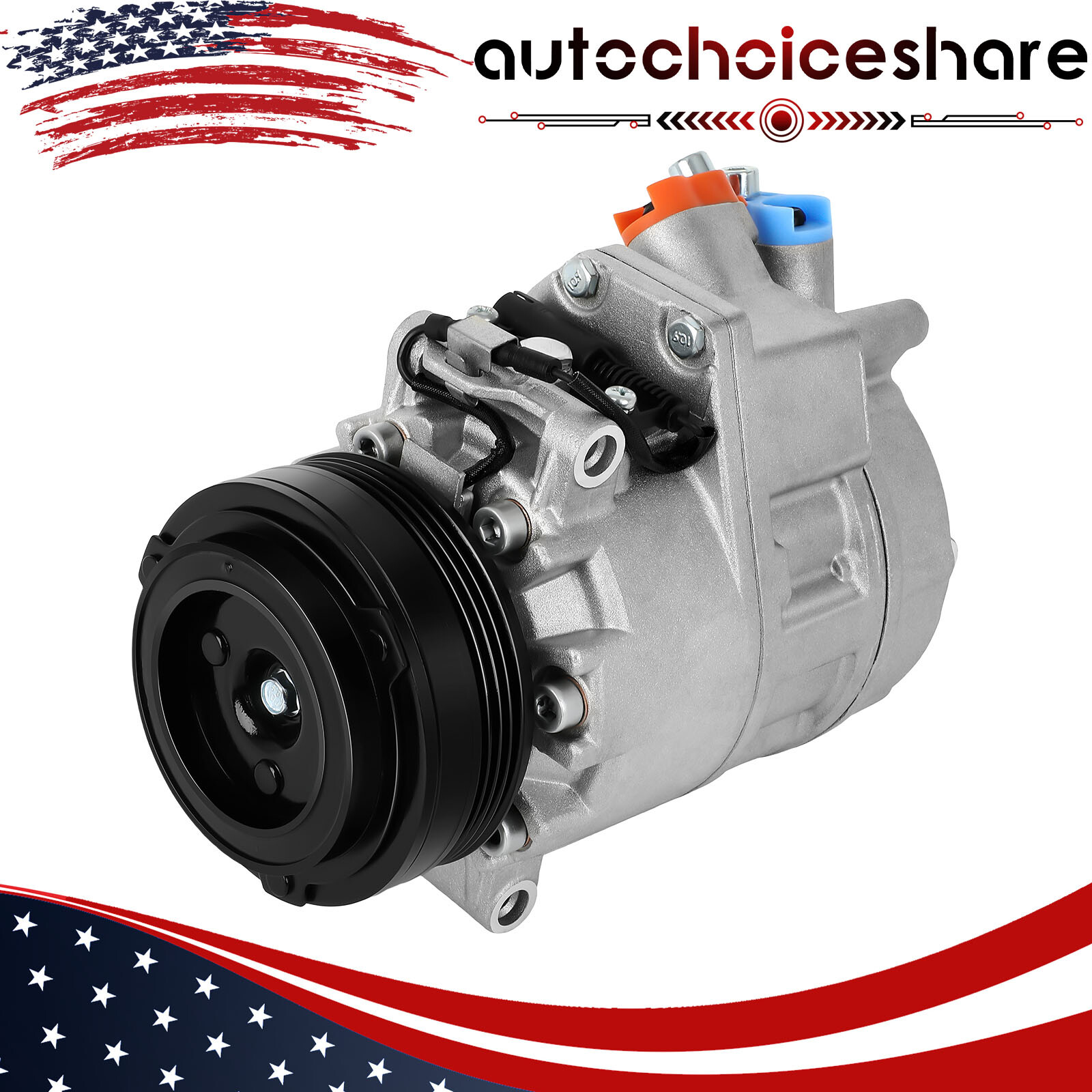 For BMW X5 4.4L 4.8L 2004-2006 AC A/C Compressor with Clutch CO 11156C