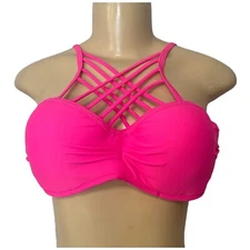 Tinibikini Swimwear Bikini Strappy Swim Top Hot Pink Size Large