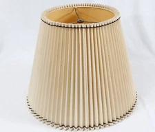 18” x 14.5” Accordion Knife Pleat Textured Fabric Empire Vintage Lamp Shade