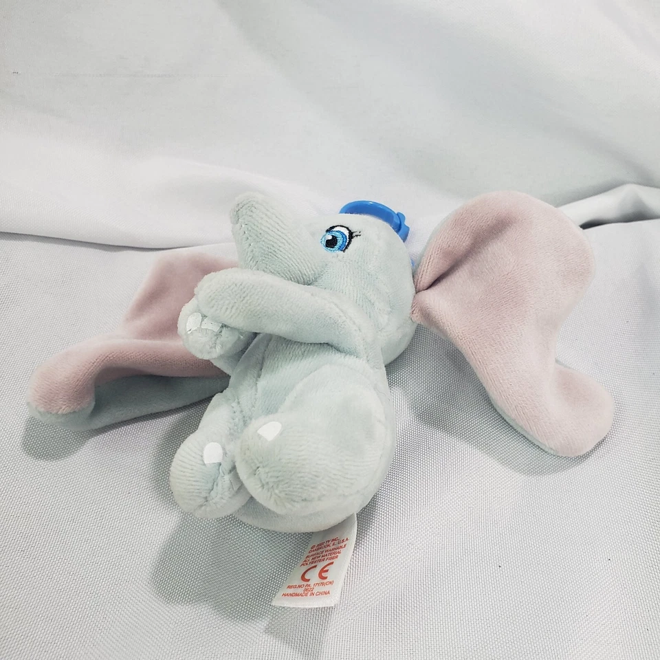 TY Disney Dumbo Mini Plush Clip Blue Plastic Sparkle Elephant 5 Inch 2022 - Image 4 of 4