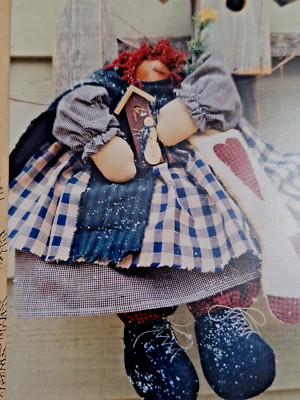 18'' Raggedy Snow Rag Doll Craft Sewing Pattern KHS92 Caties Homespun Stitches UC