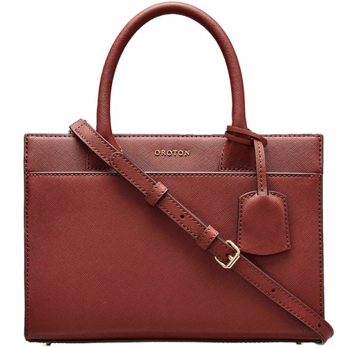 NEW OROTON Maison Mini City Tote Handbag Crossbody Bag Leather Rust Tag
