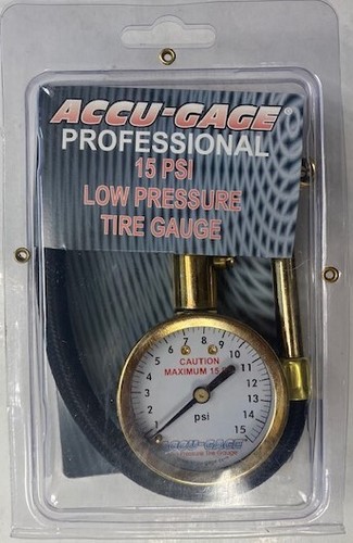 Accu-Gage RA15X Professional Tire Low Pressure Gauge 0-15 PSI Right ...