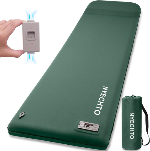 Self Inflating Sleeping Pad with Electric Pump, 3.14" Ultra-Thick Memory Foam S
