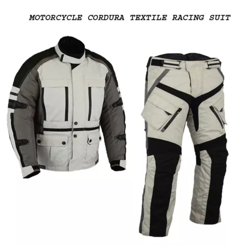MOTORCYCLE TEXTILE JACKET & TROUSER FOR MEN BLACK WATERPROOF SUIT CE ARMOUR