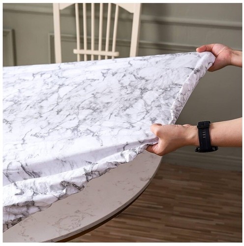Rally Home Goods Indoor Outdoor Heavy Duty Vinyl Fitted Tablecloth Fits 57-72" - Picture 5 of 10