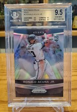 2018 Panini Prizm Ronald Acuna Silver Prizm Holo RC BGS 9.5 LOW POP TRUE GEM!