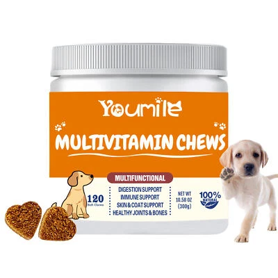 Youmile 120 Food Treats, Dogs MultiVitamins Digestion Support Skin/Joint Health