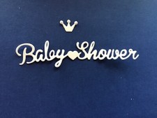   Baby Shower  words die cut embellishments 6 pcs choose color 1  x 3  
